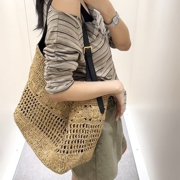Velika ženska tote torba od slame, ručno izrađena, vintage stil, ljetna svakodnevna torba za nošenje preko ramena