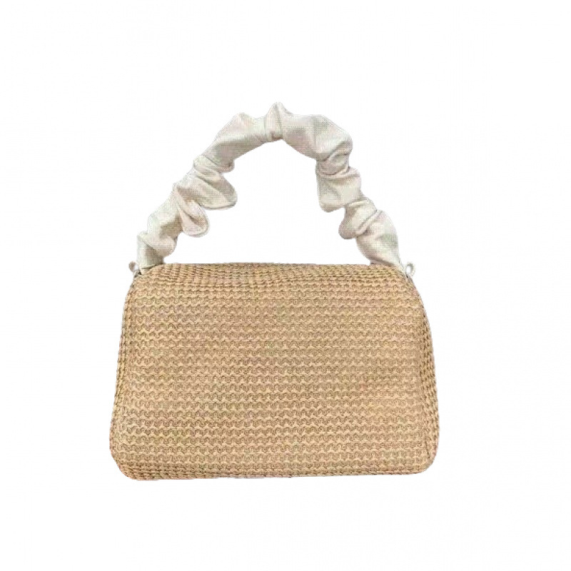 Mingxiao slamnata pletena crossbody torba, mali kvadratni oblik, zatvarač, za putovanja u slobodno vrijeme