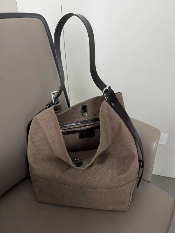 Yi Lin női tote táska valódi bőrből, vászon bélés, egyetlen vállpánt