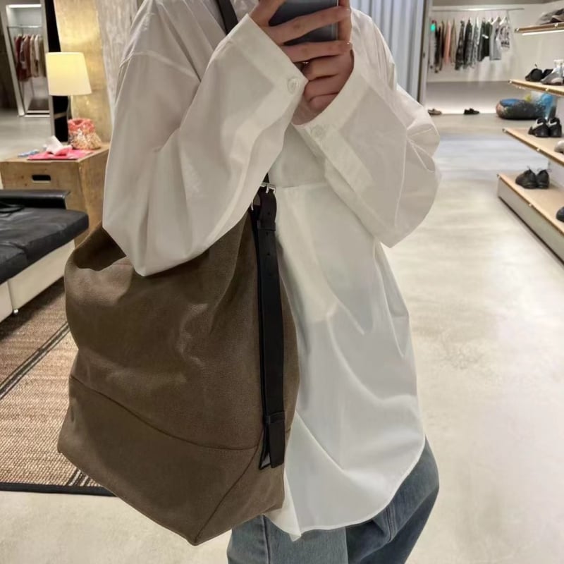 Yi Lin női tote táska valódi bőrből, vászon bélés, egyetlen vállpánt