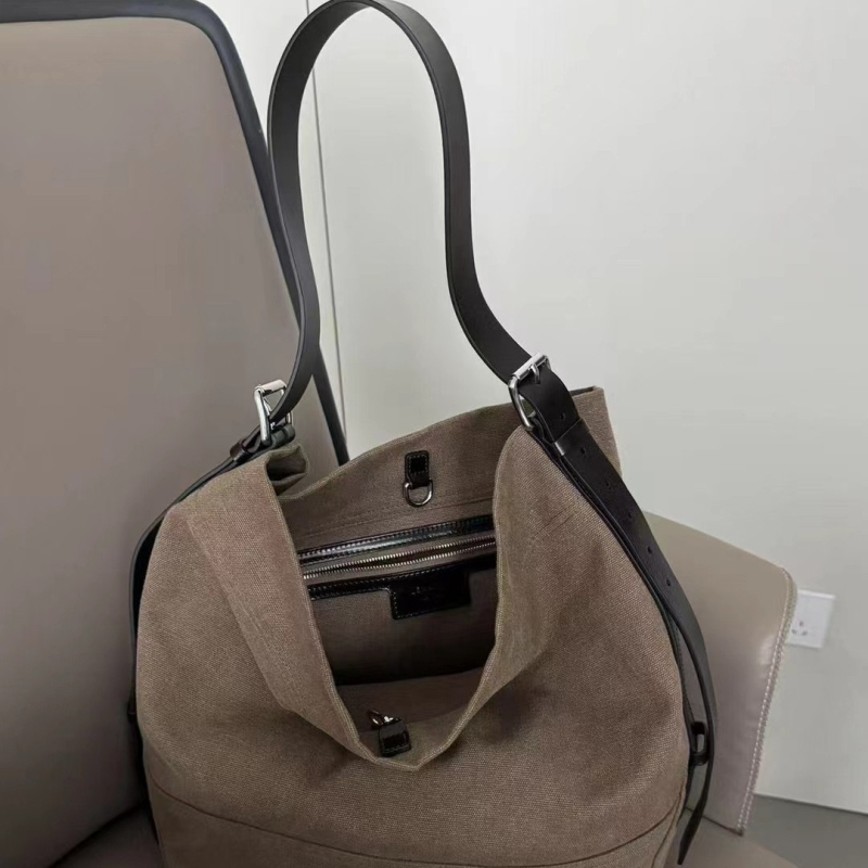 Yi Lin női tote táska valódi bőrből, vászon bélés, egyetlen vállpánt