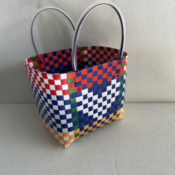 Ručna pletena torba od slame, svjež i sladak stil, horizontalni četverokutni oblik, unutarnji ID džep