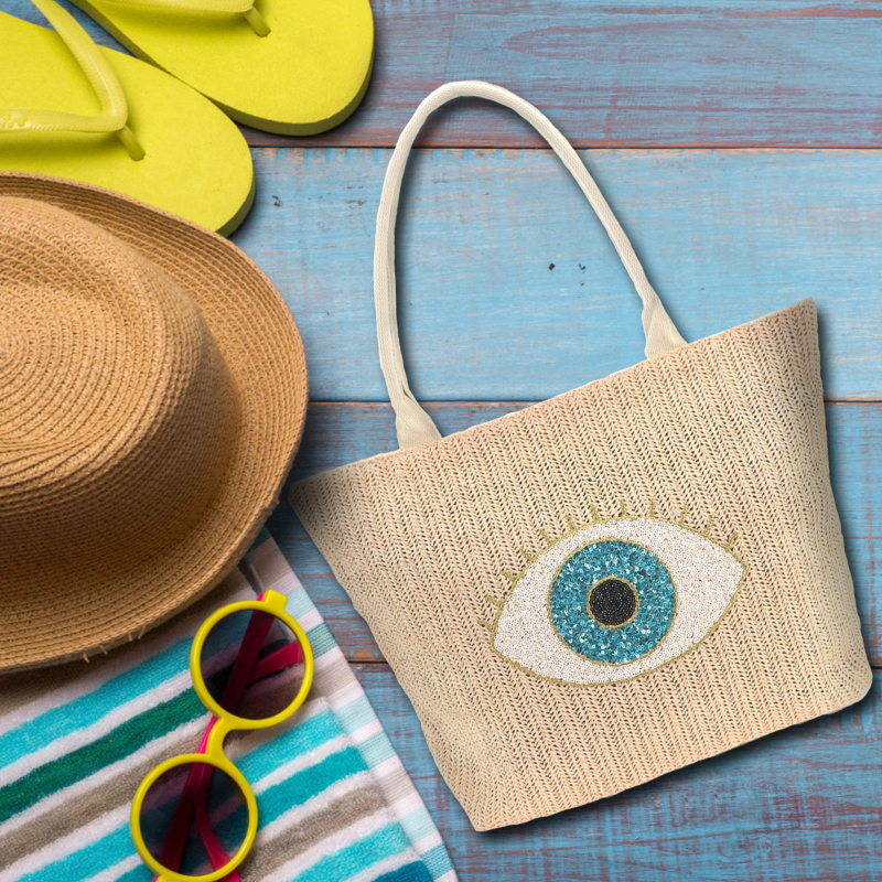 Platnena tote torba s izvezenim uzorkom, zatvarač, stil gradske jednostavnosti (Stil: gradska jednostavnost; Materijal: platno; Tip: tote torba; Izvezen uzorak; Zatvaranje: zatvarač)