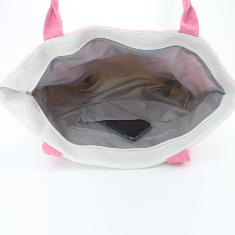 Platnena tote torba s izvezenim uzorkom, zatvarač, stil gradske jednostavnosti (Stil: gradska jednostavnost; Materijal: platno; Tip: tote torba; Izvezen uzorak; Zatvaranje: zatvarač)