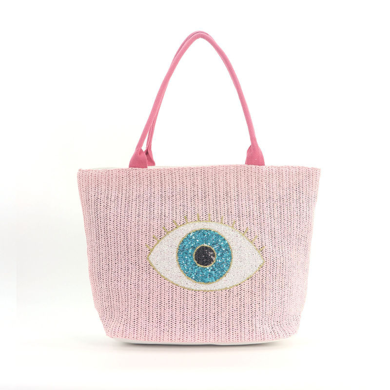 Platnena tote torba s izvezenim uzorkom, zatvarač, stil gradske jednostavnosti (Stil: gradska jednostavnost; Materijal: platno; Tip: tote torba; Izvezen uzorak; Zatvaranje: zatvarač)