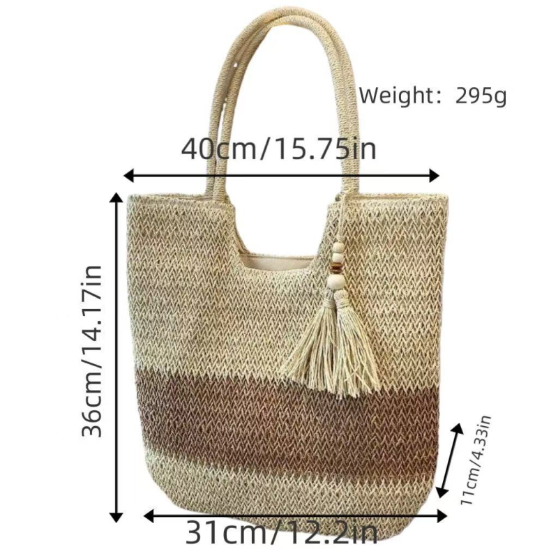 Torba za rame, pletena od papira, uspravni kvadratni oblik, pretinac za telefon, proljeće 2024