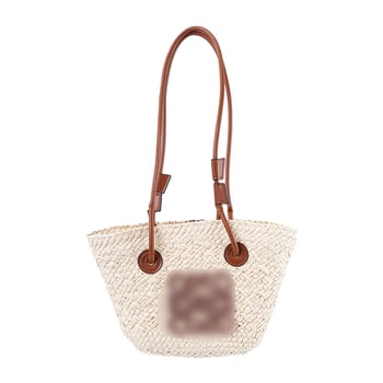 Velika tote torba od papirnog užeta, pletena od slame, kružnog oblika, gradski stil