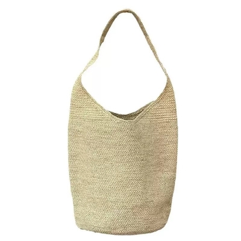 Luksuzna raffia pletena torba, ručno izrađena, velika zapremina, torba za rame u obliku kade, za plažu