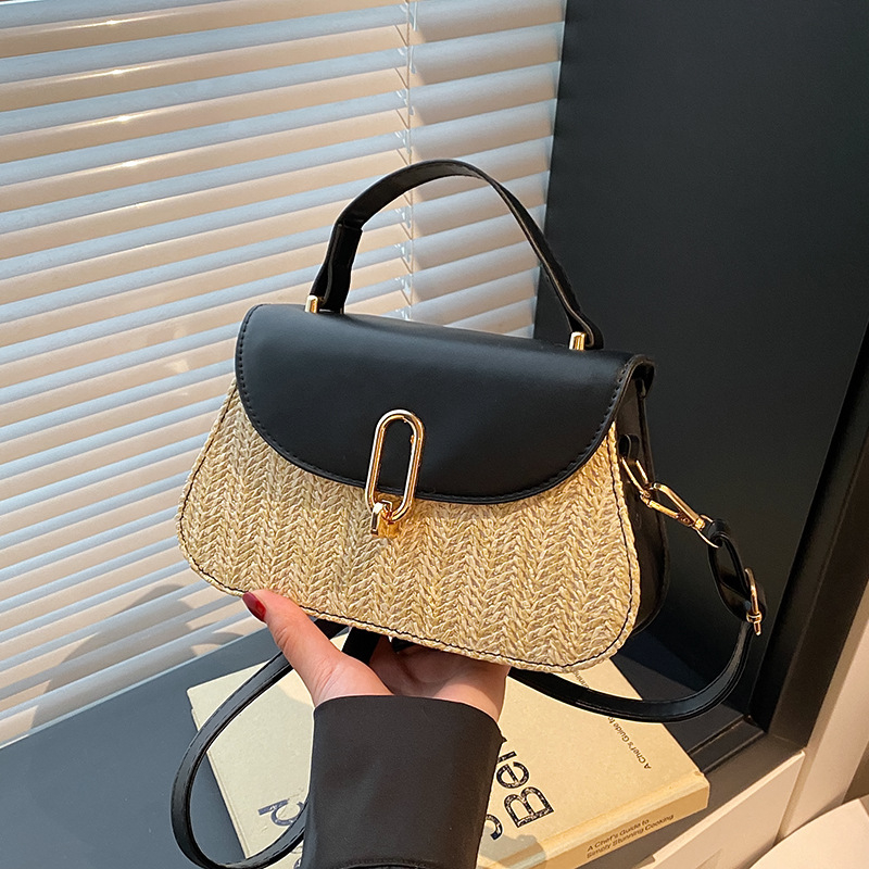 Ženska torbica, urban stil, PU materijal, vodoravni kvadratni oblik, zaključavanje, unutarnji džep s zatvaračem