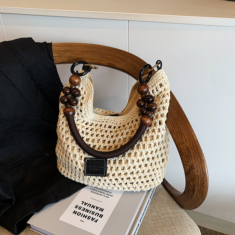 Pletene Tote torba, street-style, velika kapaciteta, vertikalno-kvadratni oblik, magnetsko zatvaranje