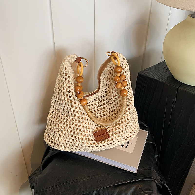 Pletene Tote torba, street-style, velika kapaciteta, vertikalno-kvadratni oblik, magnetsko zatvaranje