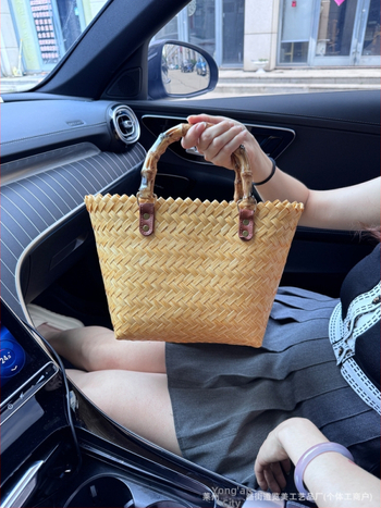 Tkaná taška, kruhový tvar, PP materiál, otvorené, bez podšívky