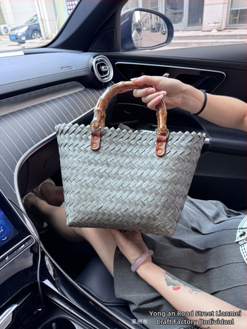 Tkaná taška, kruhový tvar, PP materiál, otvorené, bez podšívky