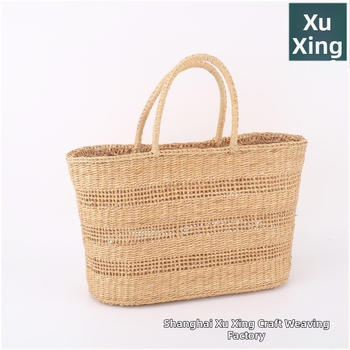 NatureMix slamená kabelka, zvislý štvorcový tvar, otvorený horný diel, bez podšívky, mestský štýl