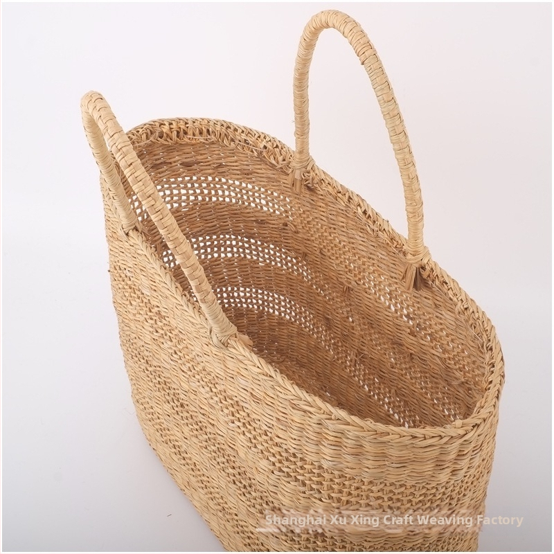 NatureMix slamená kabelka, zvislý štvorcový tvar, otvorený horný diel, bez podšívky, mestský štýl