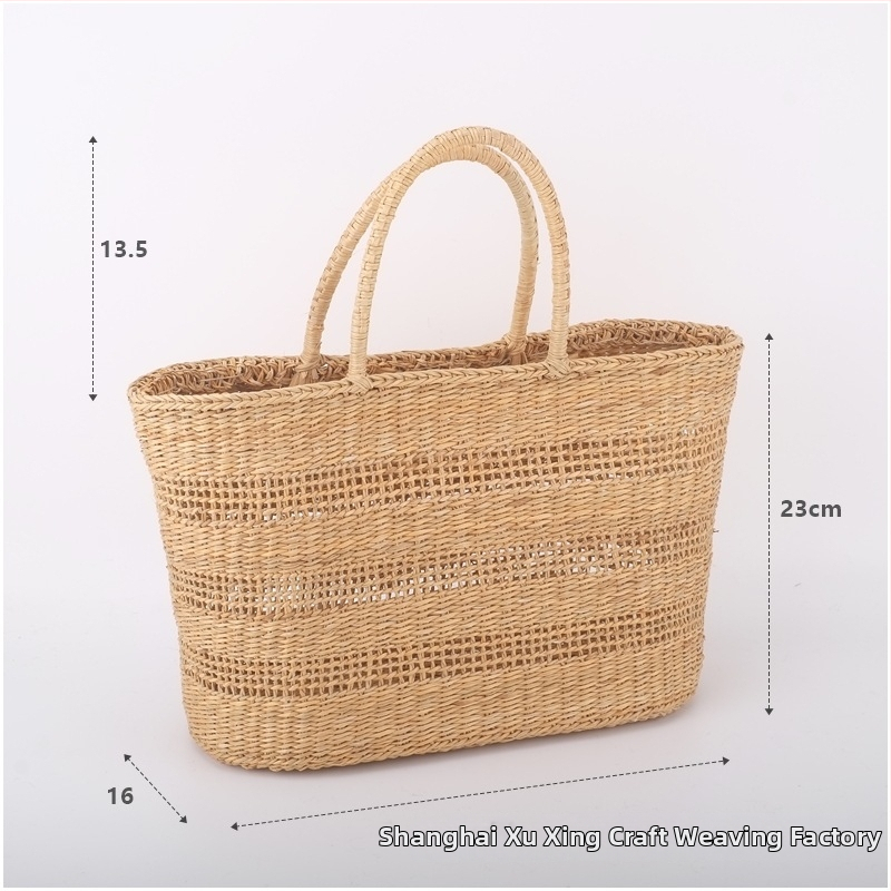 NatureMix slamená kabelka, zvislý štvorcový tvar, otvorený horný diel, bez podšívky, mestský štýl