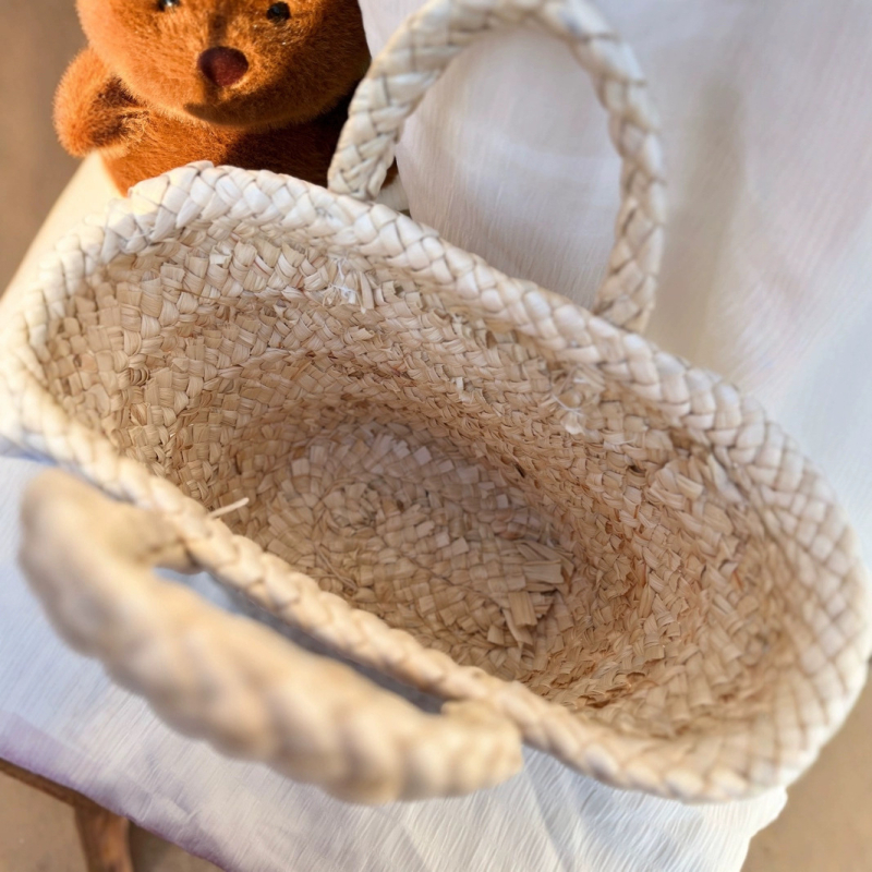 Shuangyi slamová taška, cylindrického tvaru, pletená, otvorená horná časť