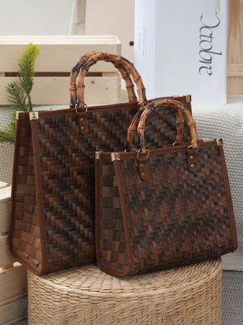 Taška Tote pre ženy — mestský jednoduchý štýl, PVC materiál, vodorovný štvorcový tvar, magnetické zapínanie, polyesterová podšívka