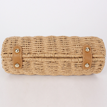 Crossbody taška z papírového lana, pletená, street-štýl, tvar dumpling, magnetické zapínanie