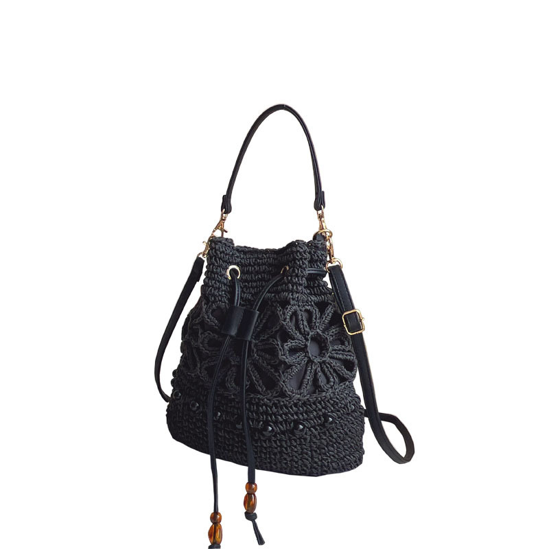 Nova velika kapacitna slamena torba – ručno izrađena, ženska torba za svakodnevnu upotrebu, crossbody/na rame, bucket stil