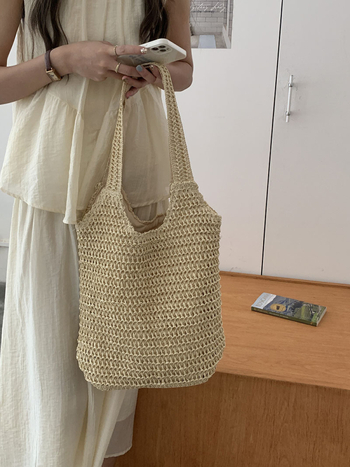 Tote torba od slame – ulični stil, zatvarač, svakodnevna upotreba, brend First Moai