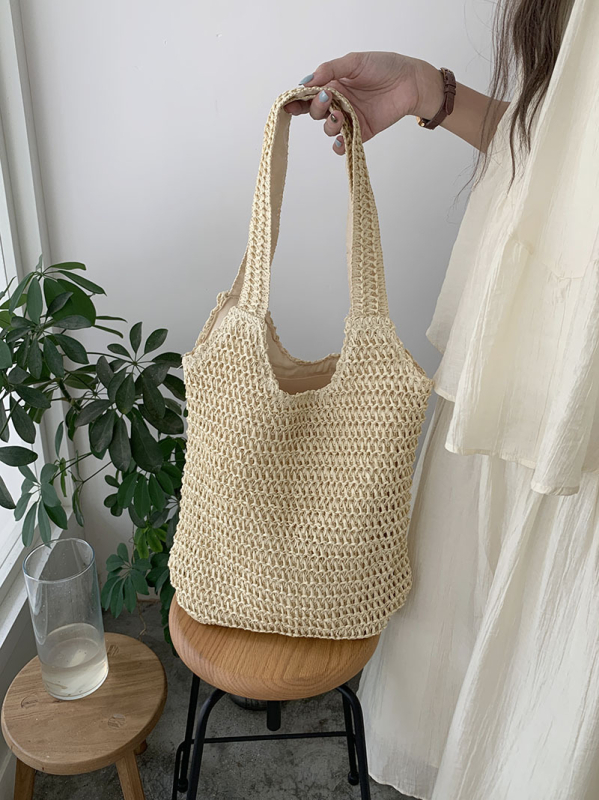 Tote torba od slame – ulični stil, zatvarač, svakodnevna upotreba, brend First Moai