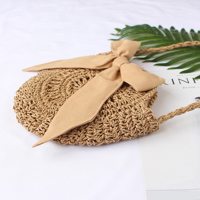 Slamená taška, materiál: papierové lano, trend: slaměné tašky, štýl: literárno-umelecký národný štýl, vhodná na voľnočasové cestovanie