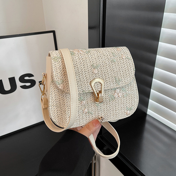 Geantă crossbody din PU, formă orizontal pătrată, închidere cu lacăt, buzunar intern pentru telefon, pentru utilizare zilnică