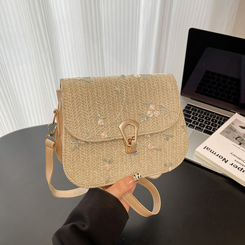 Geantă crossbody din PU, formă orizontal pătrată, închidere cu lacăt, buzunar intern pentru telefon, pentru utilizare zilnică