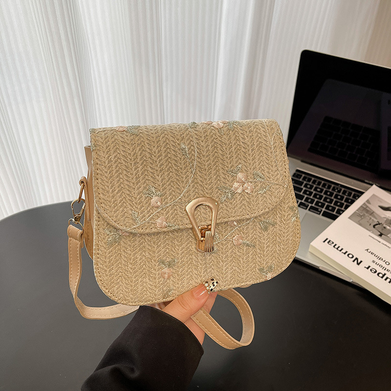 Geantă crossbody din PU, formă orizontal pătrată, închidere cu lacăt, buzunar intern pentru telefon, pentru utilizare zilnică