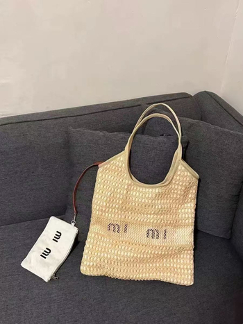 Geantă de femei din paie, tip Tote, fără căptuială, primăvara 2025, utilizare zilnică