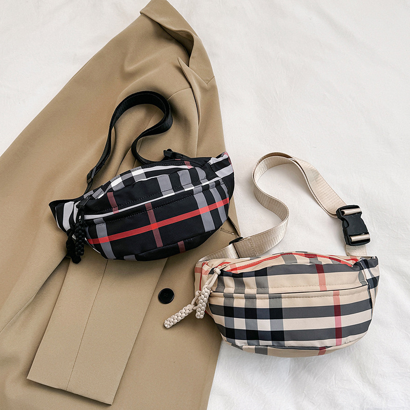 Nylonová crossbody taška na hrudník/bedrová, zapínanie na zips, vnútorné vrecká pre telefón a ID, vnútorné patch vrecko – mestský jednoduchý štýl