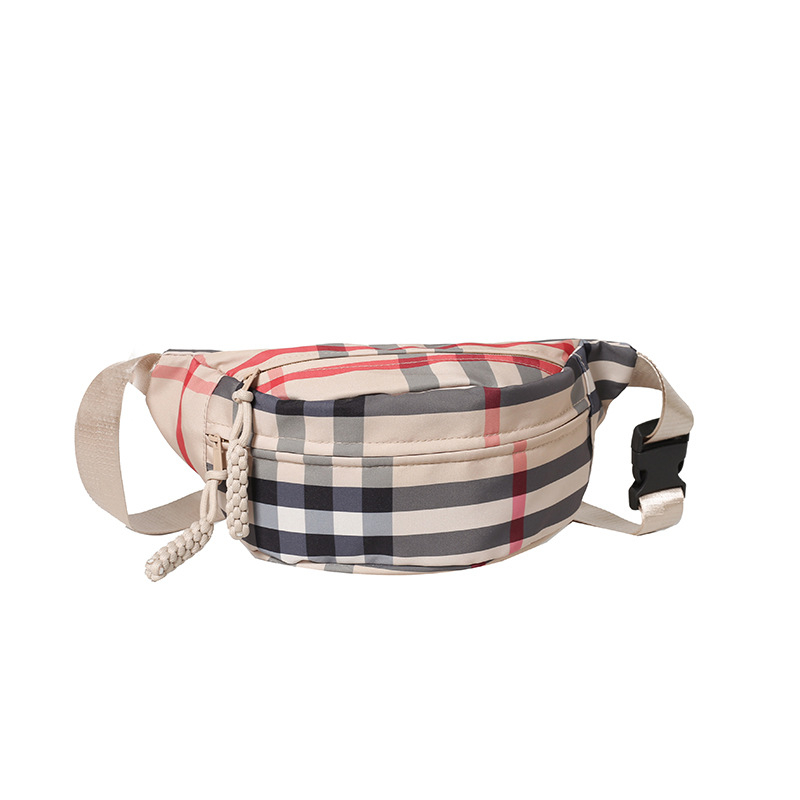 Nylonová crossbody taška na hrudník/bedrová, zapínanie na zips, vnútorné vrecká pre telefón a ID, vnútorné patch vrecko – mestský jednoduchý štýl