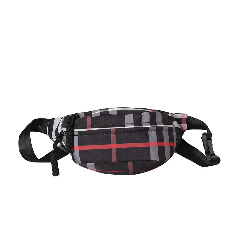 Nylonová crossbody taška na hrudník/bedrová, zapínanie na zips, vnútorné vrecká pre telefón a ID, vnútorné patch vrecko – mestský jednoduchý štýl