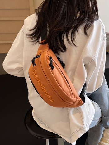 Nylonová crossbody taška, mestský štýl, zips, vrecko na telefón