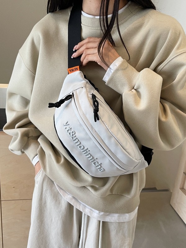 Nylonová crossbody taška, mestský štýl, zips, vrecko na telefón