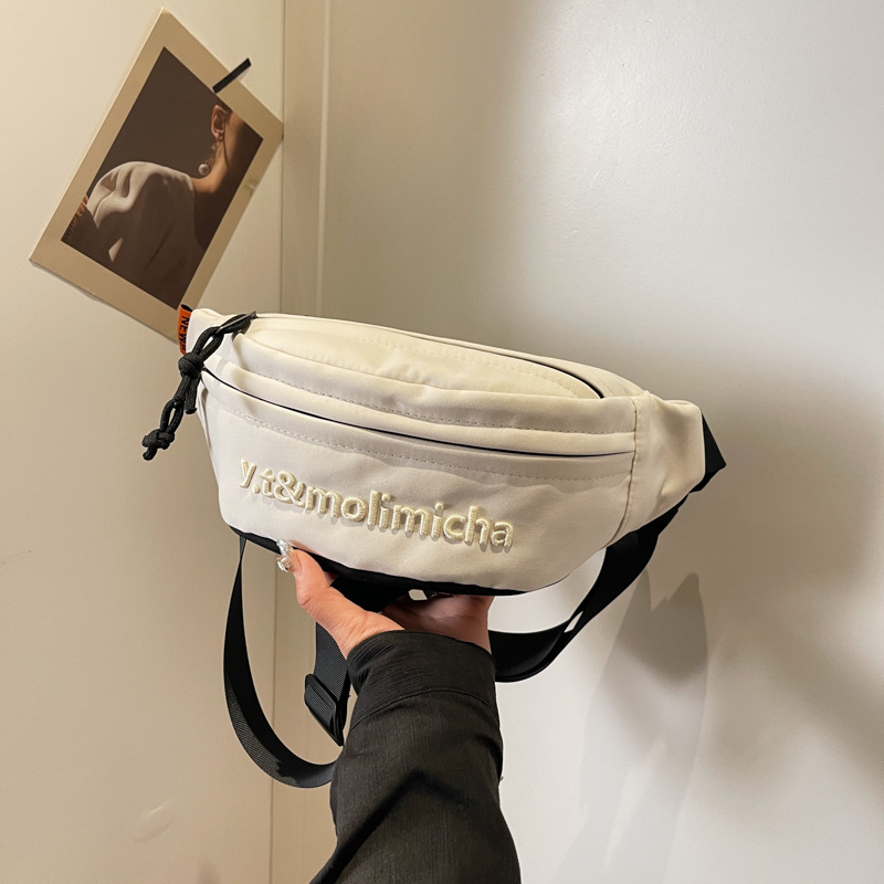 Nylonová crossbody taška, mestský štýl, zips, vrecko na telefón