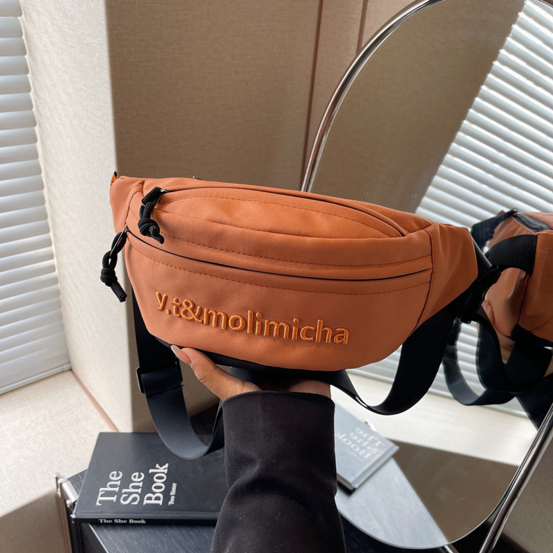 Nylonová crossbody taška, mestský štýl, zips, vrecko na telefón