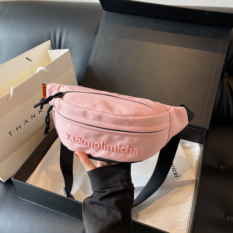 Nylonová crossbody taška, mestský štýl, zips, vrecko na telefón