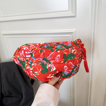 Τσάντα crossbody με μεγάλο φλοράλ σχέδιο, καμβάς, φθινοπωρινή έκδοση 2025, φερμουάρ, θήκη τηλεφώνου