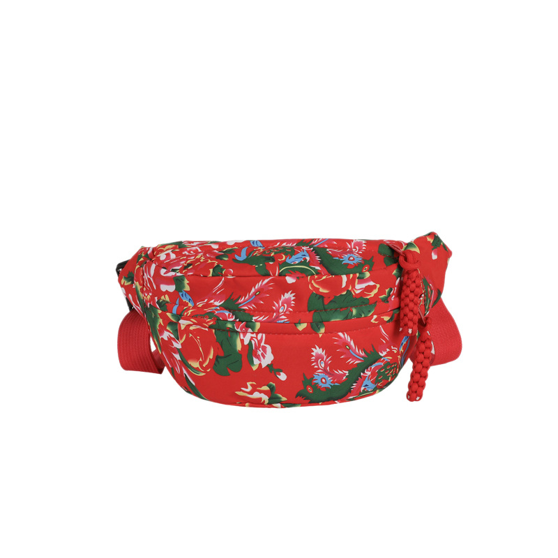 Τσάντα crossbody με μεγάλο φλοράλ σχέδιο, καμβάς, φθινοπωρινή έκδοση 2025, φερμουάρ, θήκη τηλεφώνου