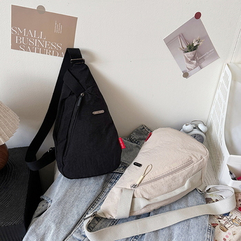 Τσάντα στήθους με αστικό μινιμαλισμό, νάιλον, Άνοιξη 2025, φερμουάρ, λαμιναρισμένο εσωτερικό θήκη