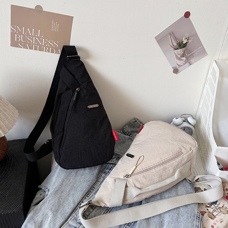 Τσάντα στήθους με αστικό μινιμαλισμό, νάιλον, Άνοιξη 2025, φερμουάρ, λαμιναρισμένο εσωτερικό θήκη