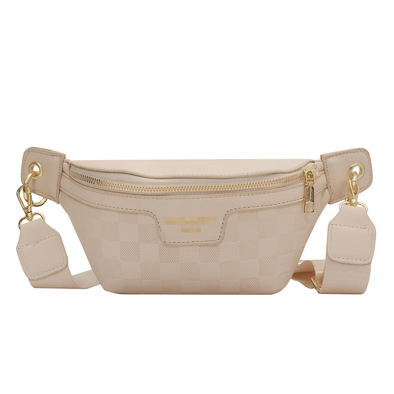 Γυναικεία PU τσάντα crossbody με quilted υφή, φερμουάρ, φαρδύ λουρί, μεγάλος αποθηκευτικός χώρος, στυλ δρόμου