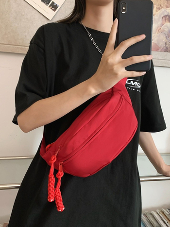 Ženska platnena crossbody torbica, ljeto 2024, zatvarač, 3D vanjski dizajn