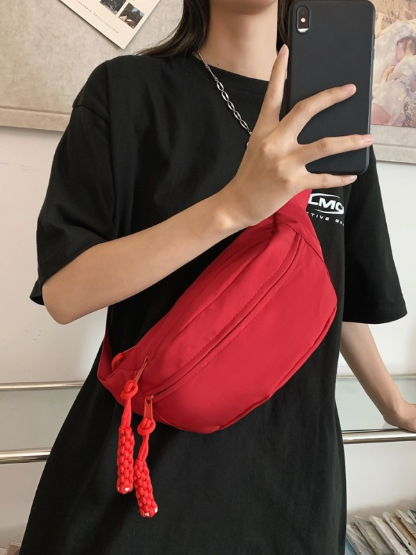 Ženska platnena crossbody torbica, ljeto 2024, zatvarač, 3D vanjski dizajn