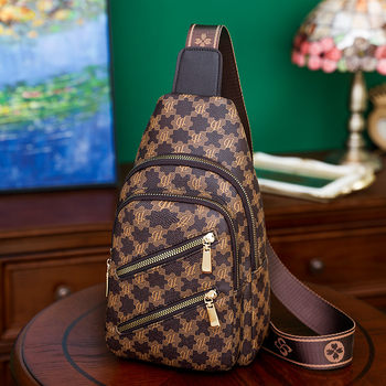 Τσαντάκι ώμου PU, αστική απλότητα, κλείσιμο με φερμουάρ, μοτίβο με γράμματα, εσωτερική τσέπη με φερμουάρ