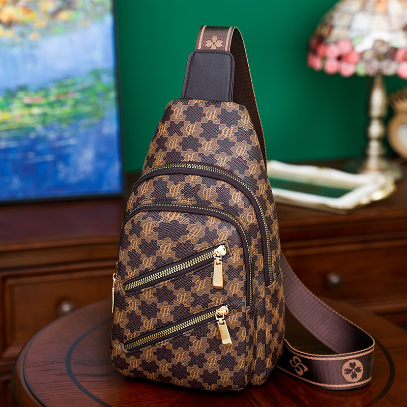 Τσαντάκι ώμου PU, αστική απλότητα, κλείσιμο με φερμουάρ, μοτίβο με γράμματα, εσωτερική τσέπη με φερμουάρ