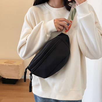 Τσαντα μέσης από καμβά με θήκη για κινητό – απαλό καμβά, κλείσιμο με φερμουάρ, επένδυση πολυεστέρα, καθημερινή χρήση, Φθινόπωρο 2023