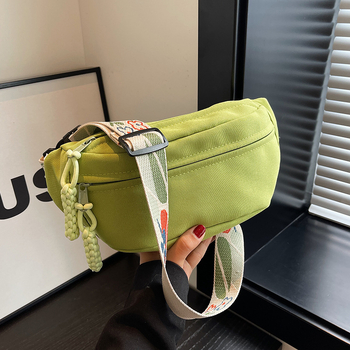 Τσαντα μέσης από καμβά με θήκη για κινητό – απαλό καμβά, κλείσιμο με φερμουάρ, επένδυση πολυεστέρα, καθημερινή χρήση, Φθινόπωρο 2023